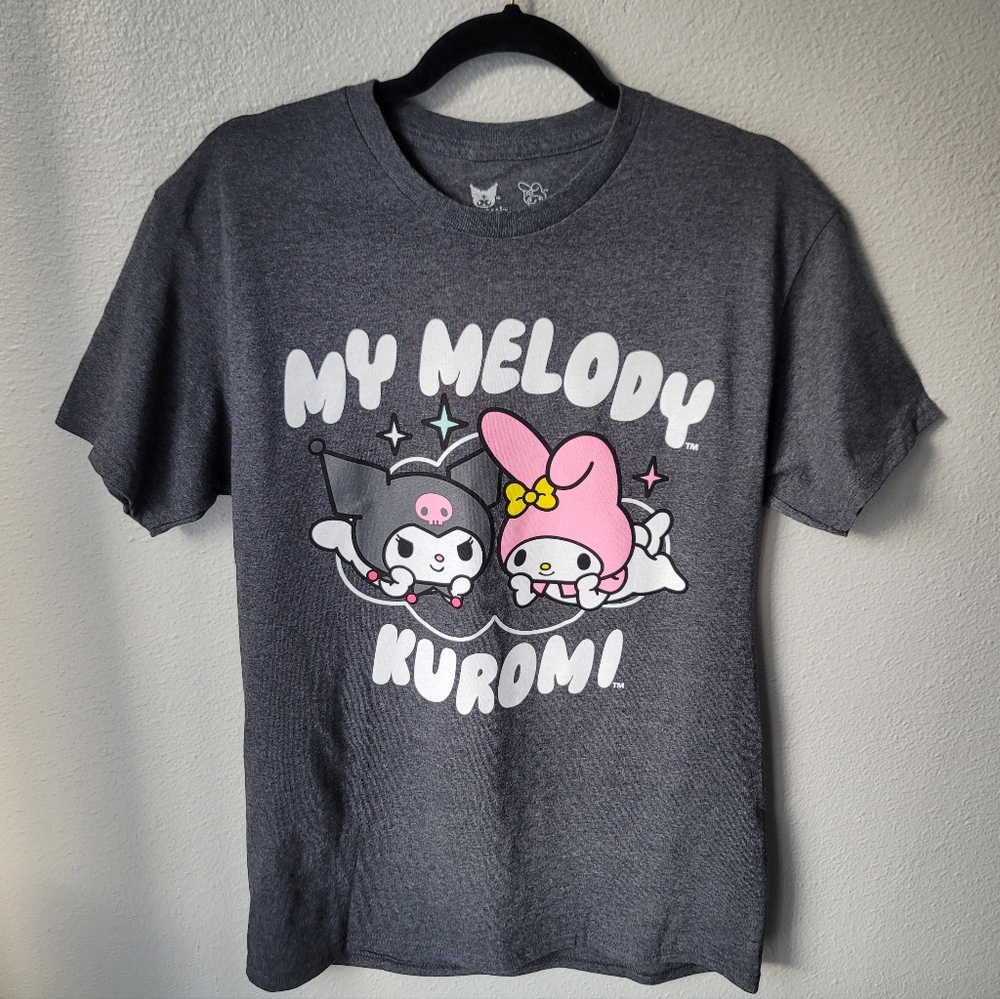 Sanrio My Melody x Kuromi Graphic Tee Size Medium Color Dark Grey NEW